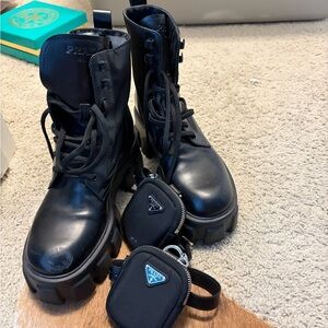 Prada Black Re-Nylon Combat Boots
